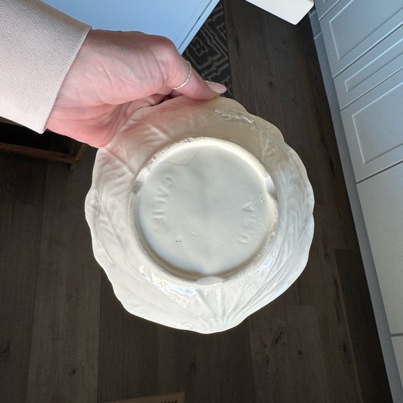 Vintage California Pottery Lusterware White Pearlescent salad bowls - Picture 8 of 11